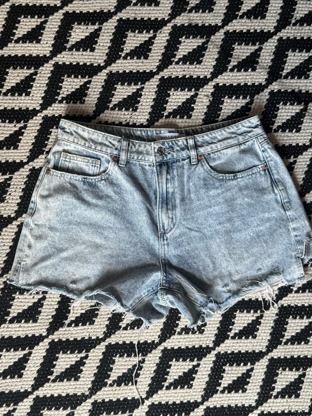 High-Rise Light Blue Denim Cutoff Shorts
